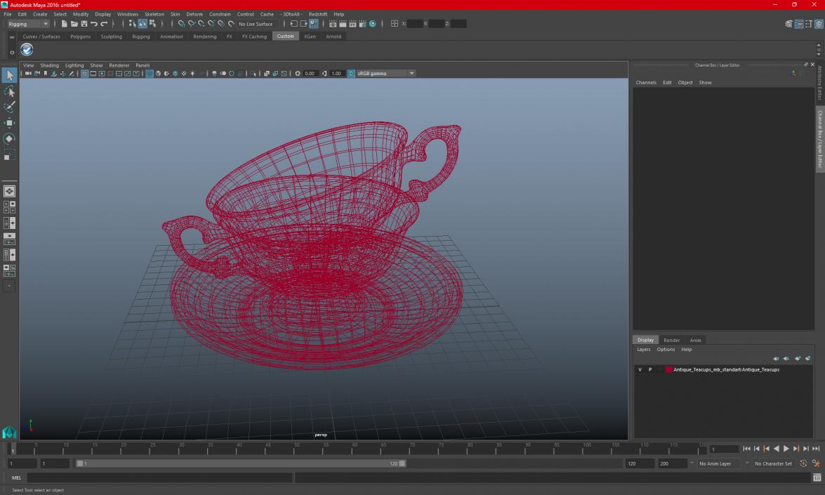 3D model Antique Teacups