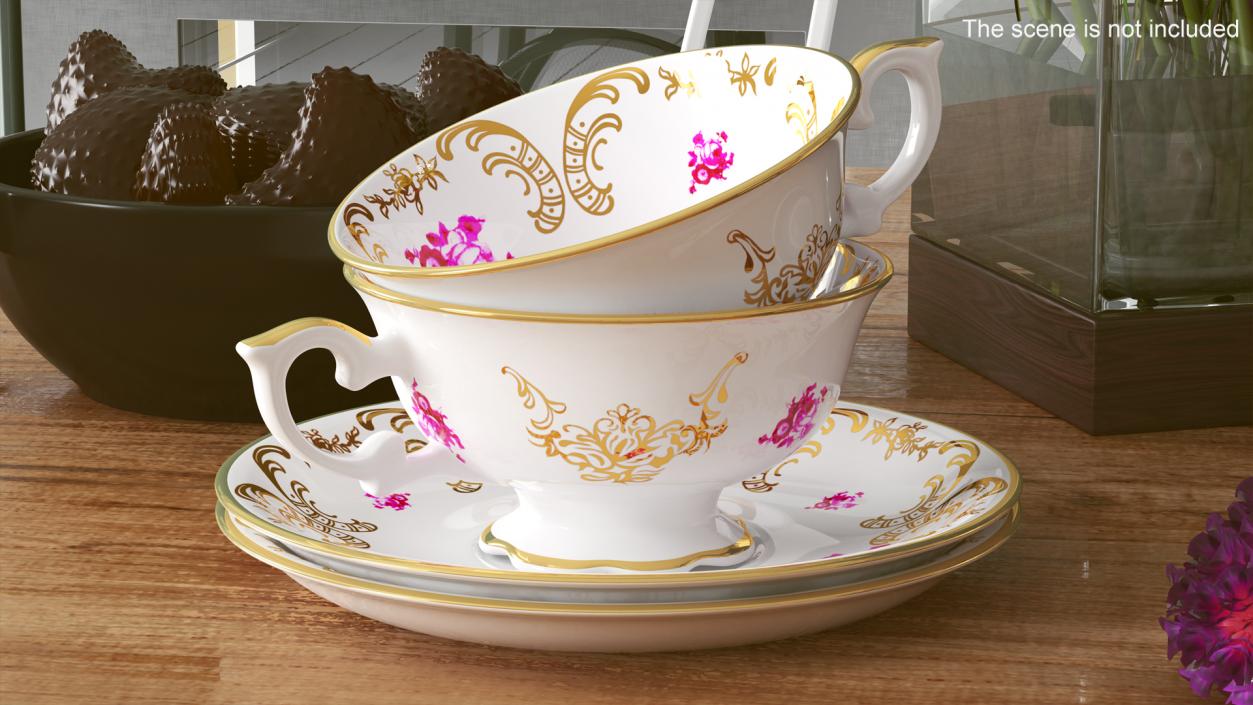 3D model Antique Teacups