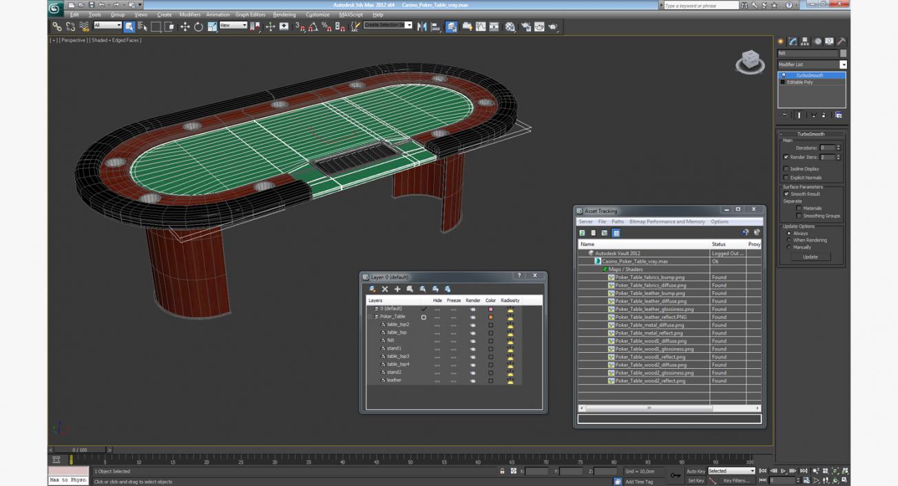 3D Casino Poker Table model