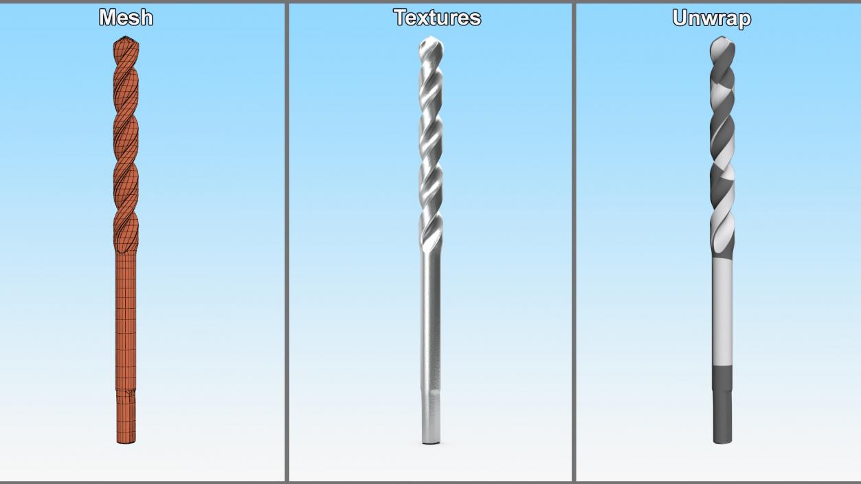 Steel HSS Drill Bit 3D model