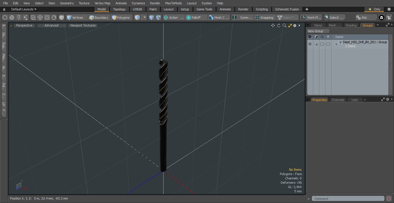 Steel HSS Drill Bit 3D model