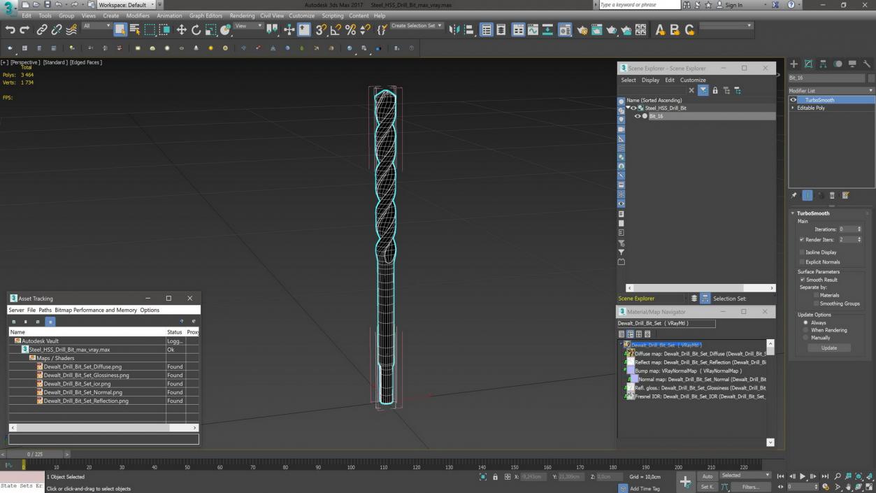 Steel HSS Drill Bit 3D model