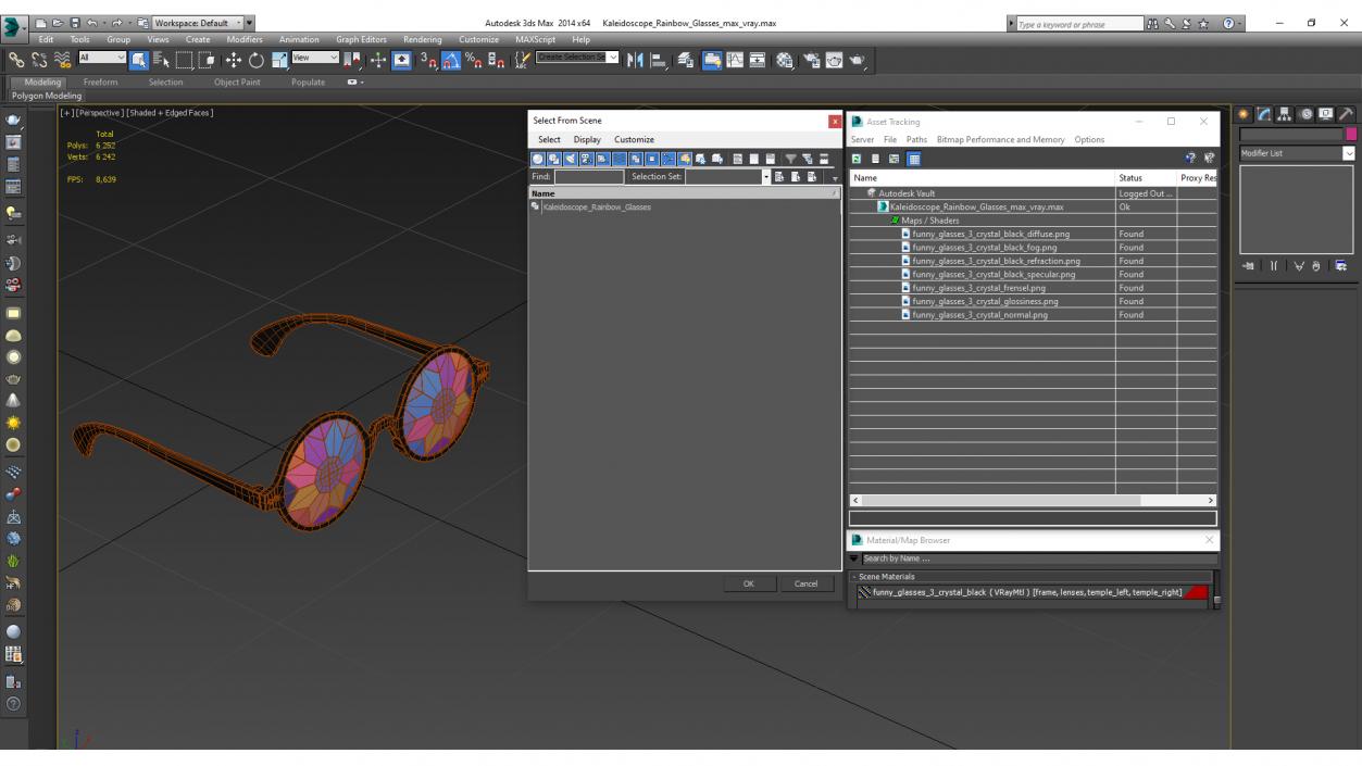 3D Kaleidoscope Rainbow Glasses model