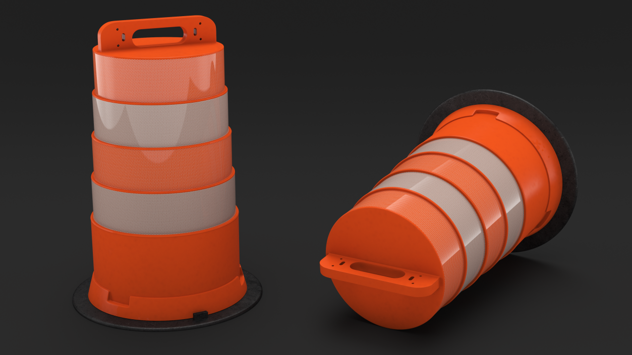 3D model Traffic Safety Barrel with Reflective Stripes