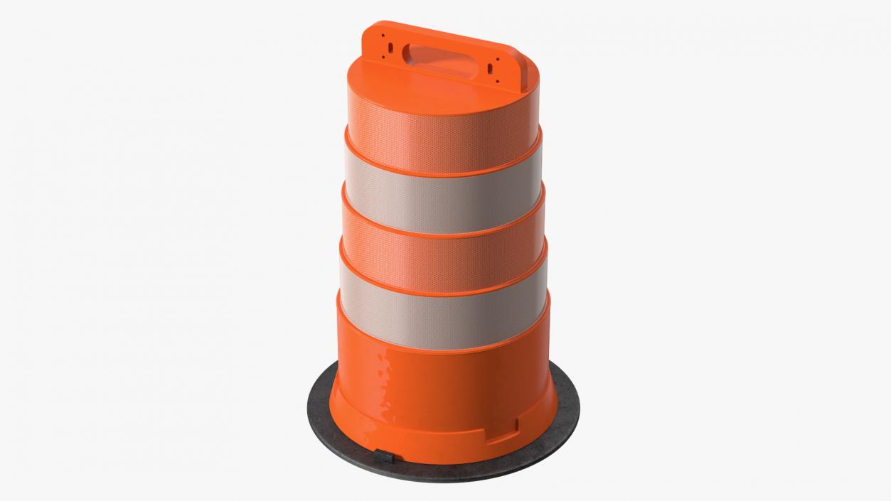 3D model Traffic Safety Barrel with Reflective Stripes