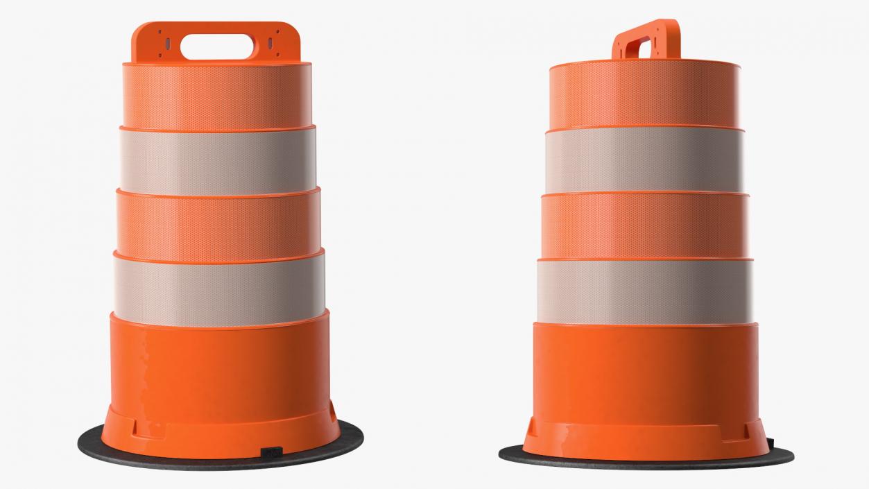 3D model Traffic Safety Barrel with Reflective Stripes