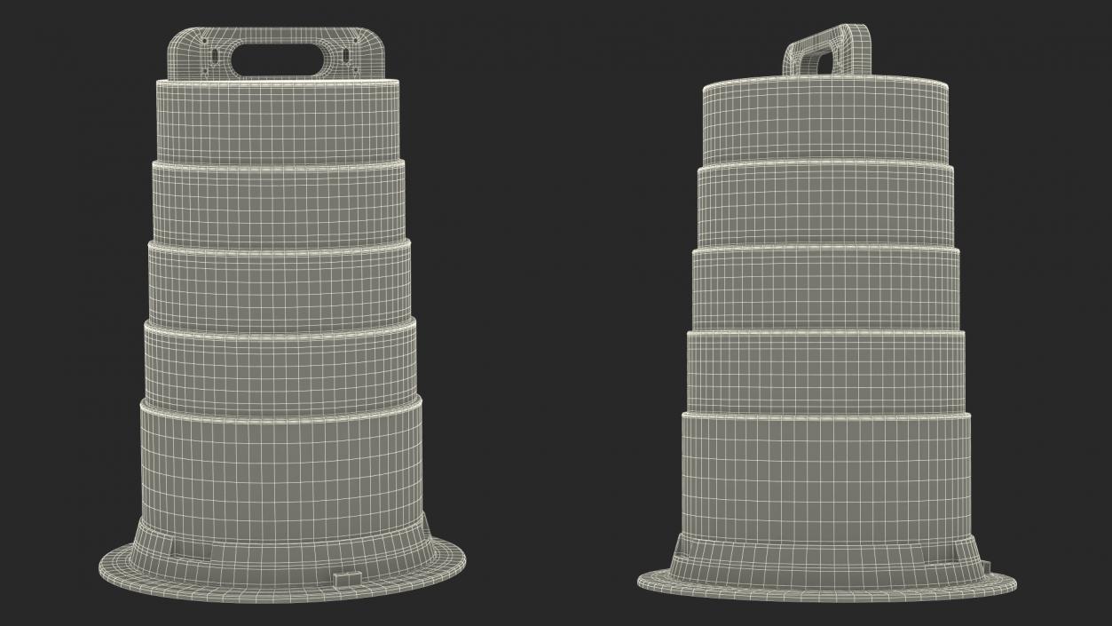 3D model Traffic Safety Barrel with Reflective Stripes