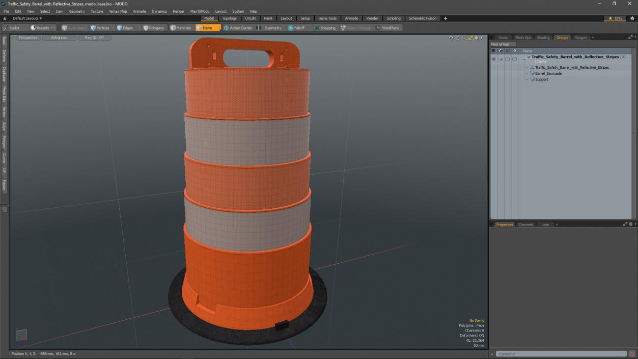 3D model Traffic Safety Barrel with Reflective Stripes