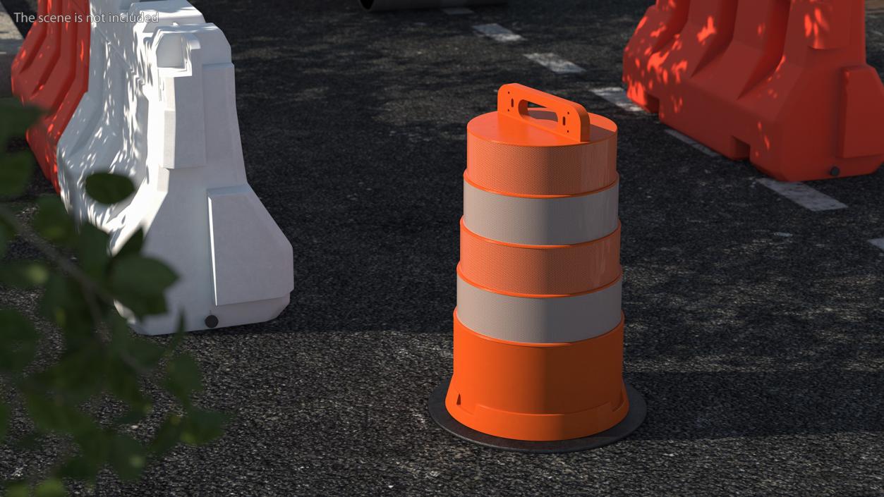 3D model Traffic Safety Barrel with Reflective Stripes