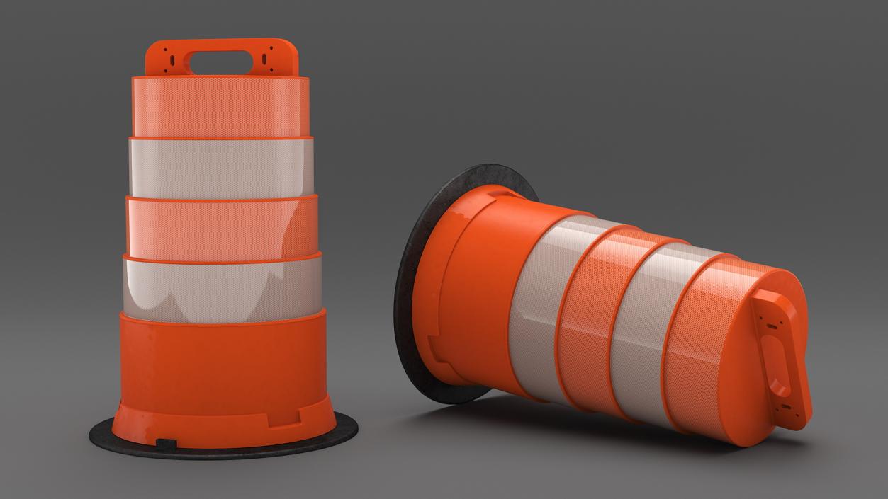 3D model Traffic Safety Barrel with Reflective Stripes