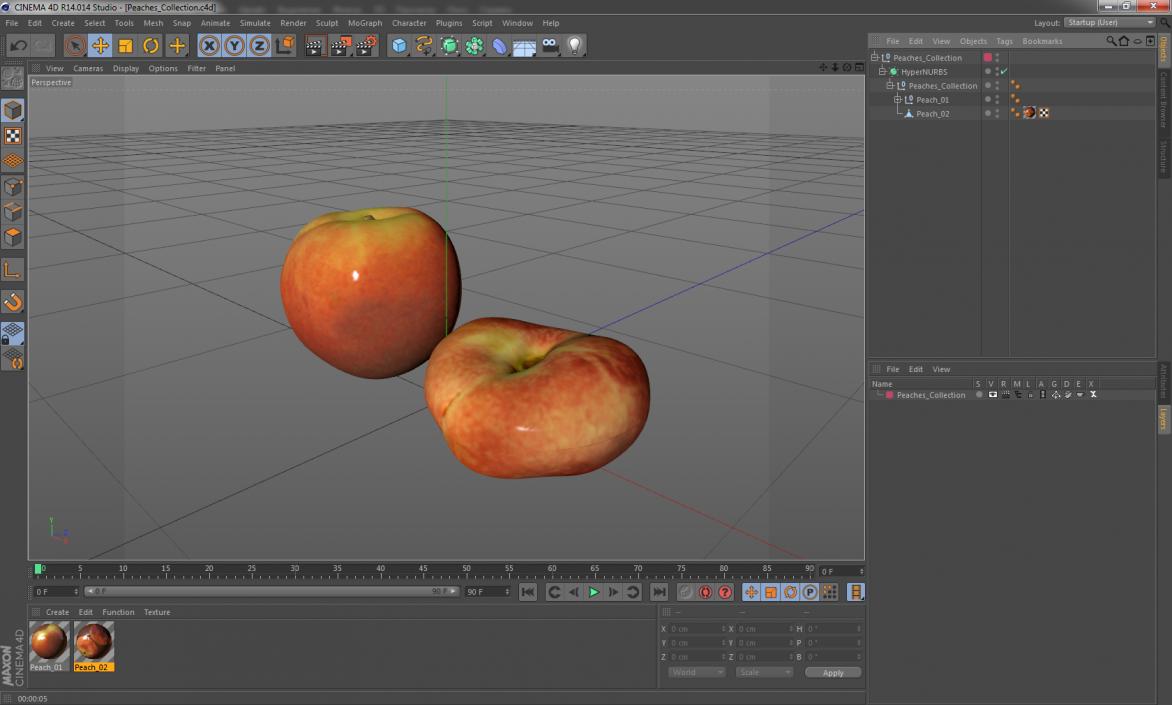 3D Peaches Collection model