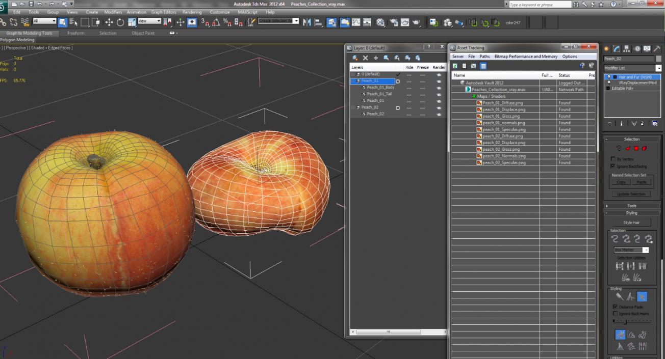 3D Peaches Collection model