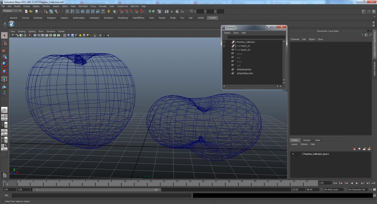 3D Peaches Collection model