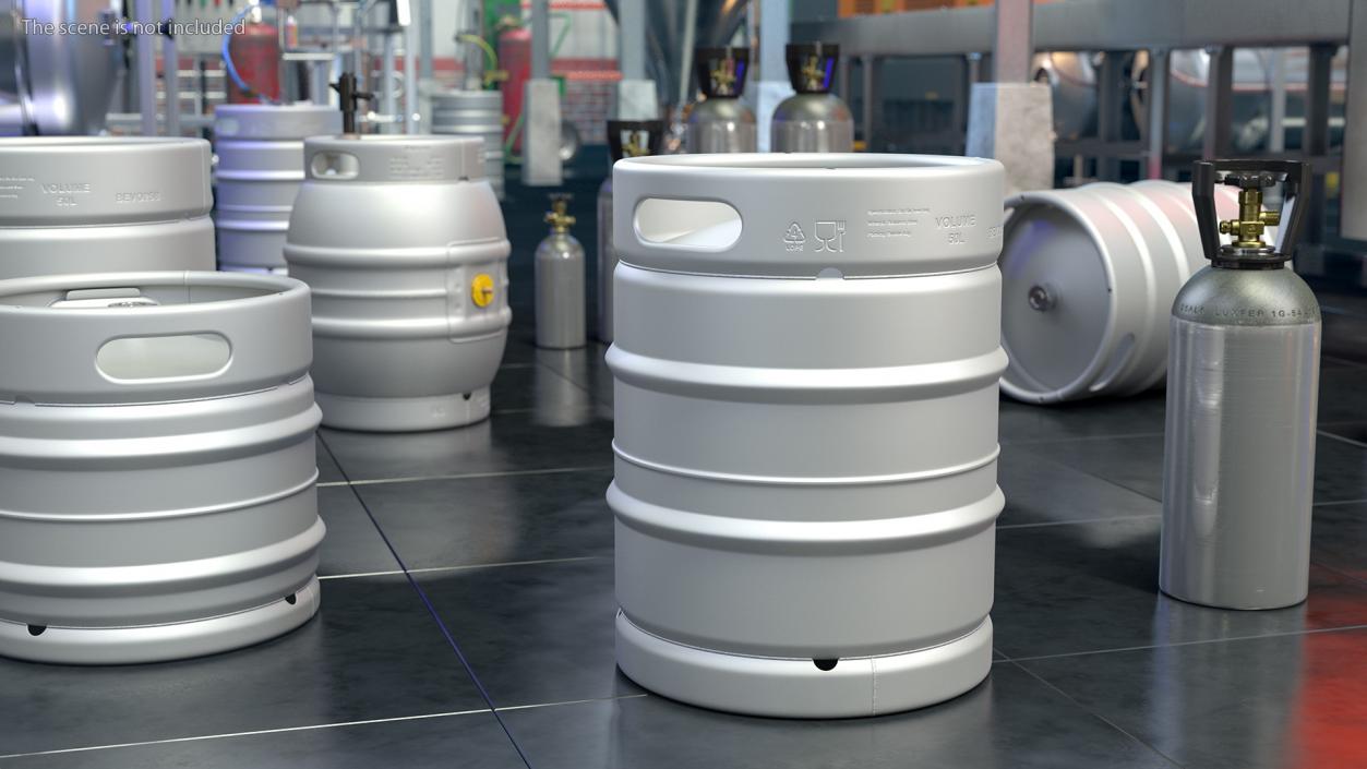 3D Beer Kegs Set model