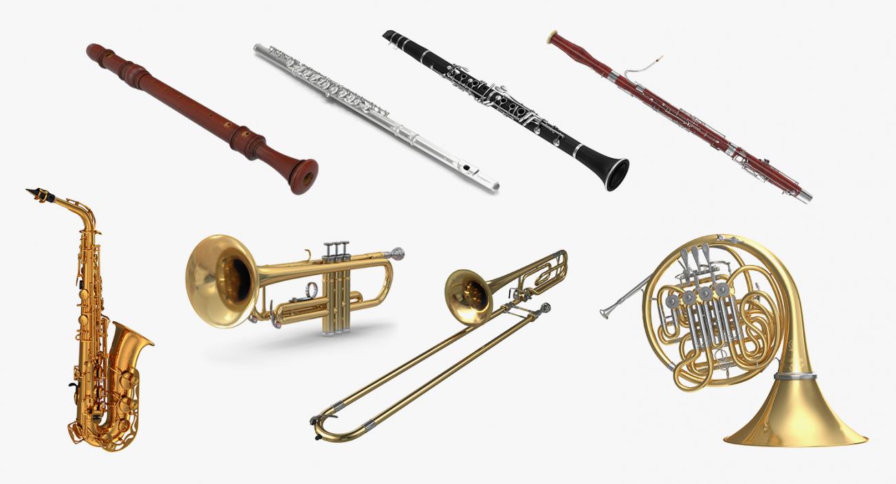 Wind Instruments 3D Models Collection 4 3D model