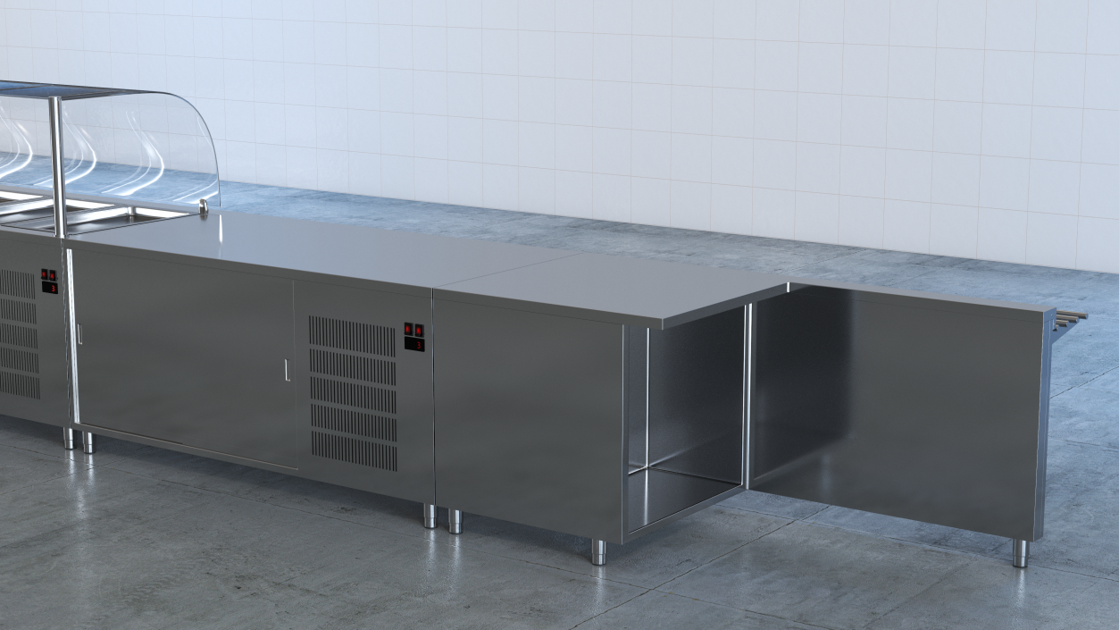 3D Stainless Steel Self Service Line model