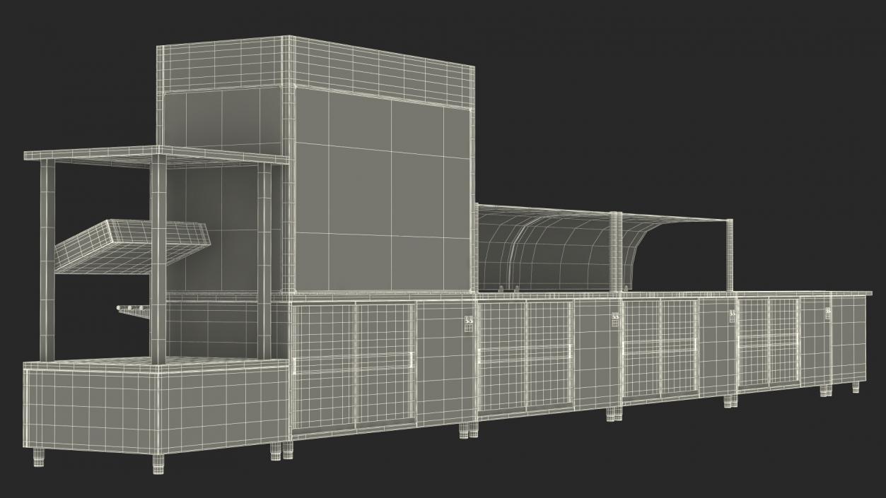 3D Stainless Steel Self Service Line model