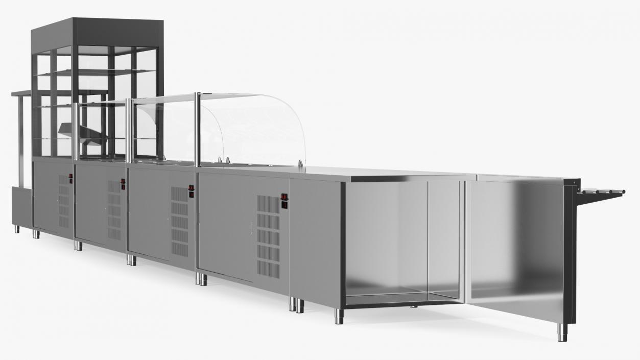 3D Stainless Steel Self Service Line model