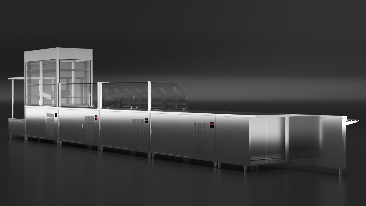 3D Stainless Steel Self Service Line model