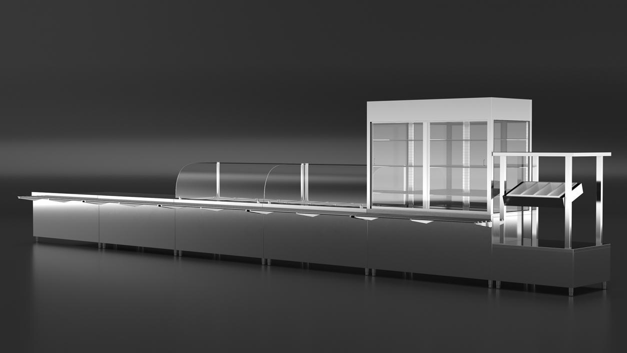 3D Stainless Steel Self Service Line model