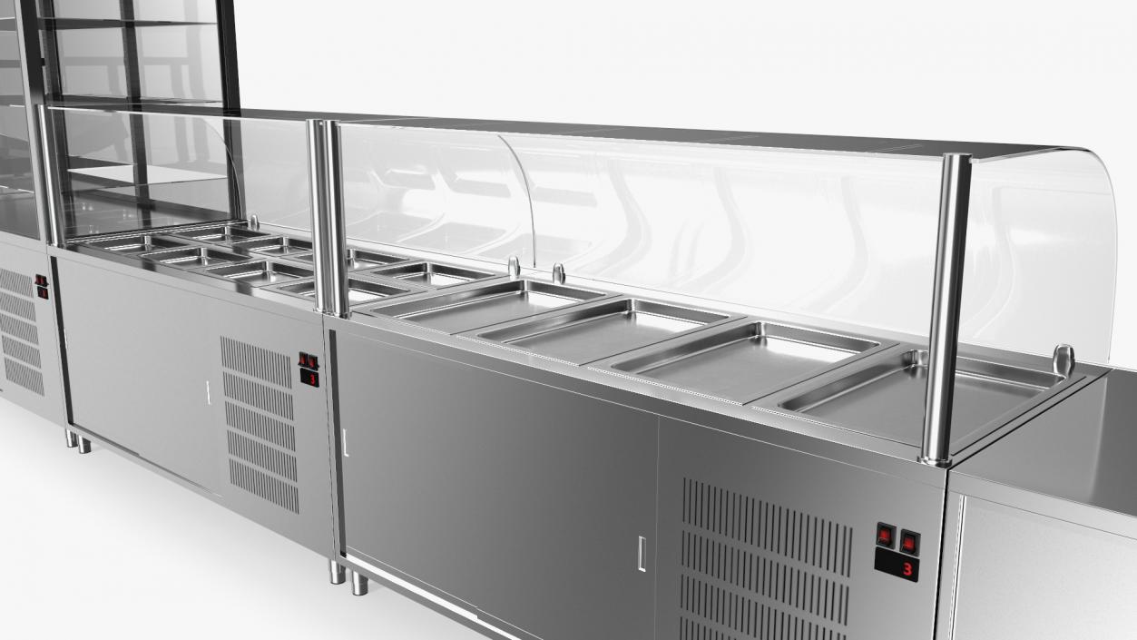 3D Stainless Steel Self Service Line model