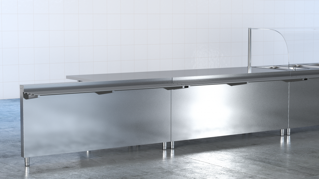 3D Stainless Steel Self Service Line model