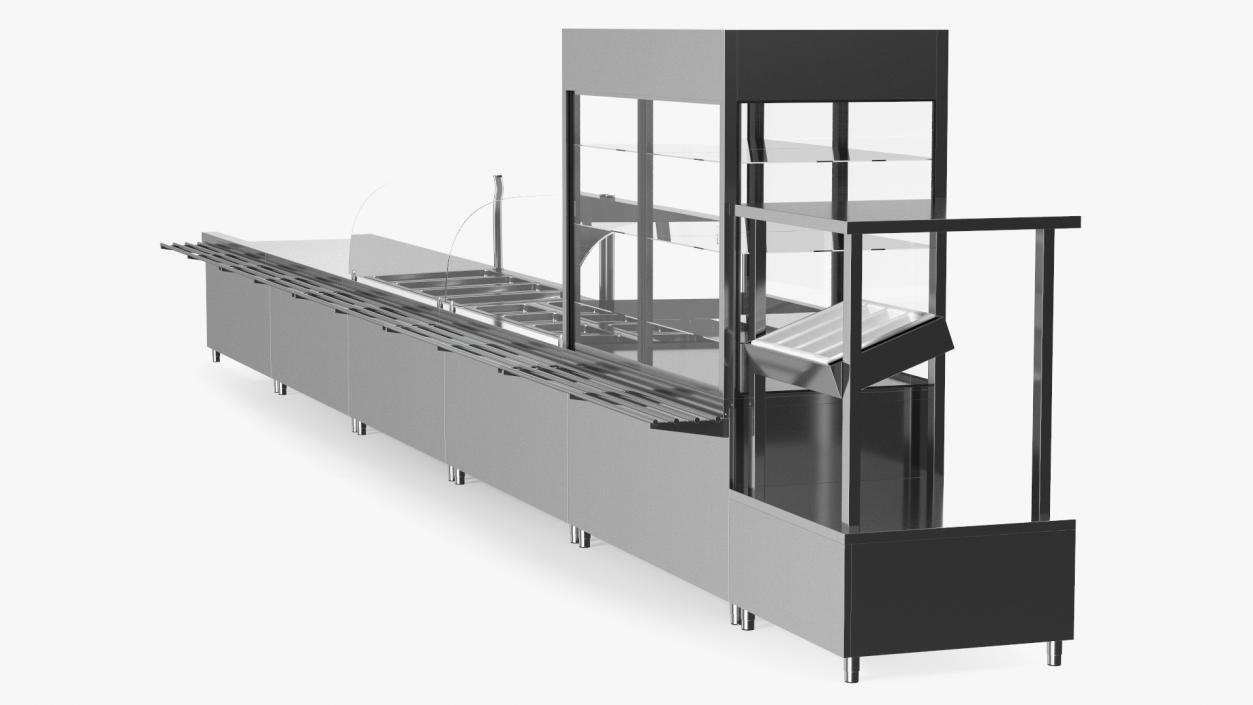 3D Stainless Steel Self Service Line model