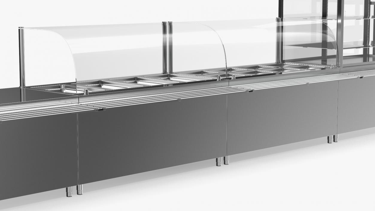 3D Stainless Steel Self Service Line model