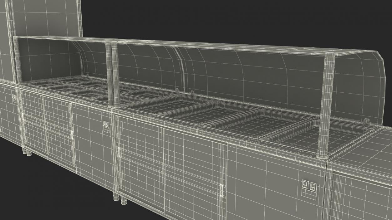 3D Stainless Steel Self Service Line model