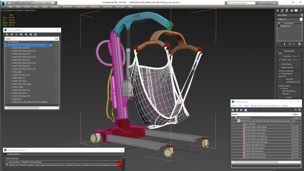 3D Molift Mover 205 Patient Lift with EvoSling model