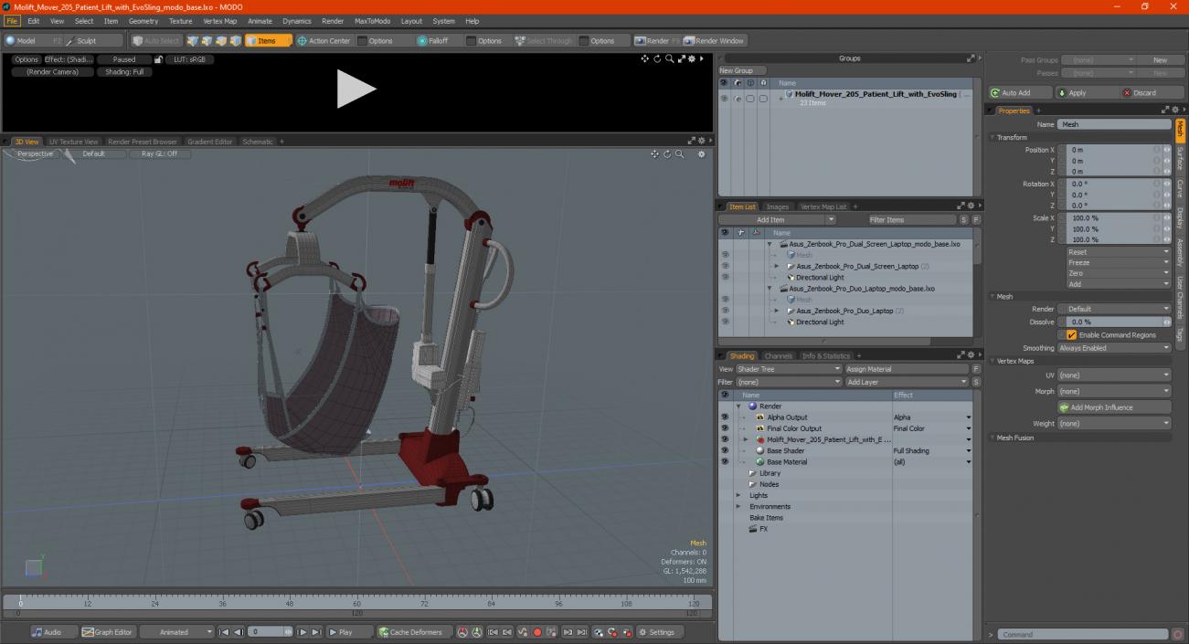 3D Molift Mover 205 Patient Lift with EvoSling model