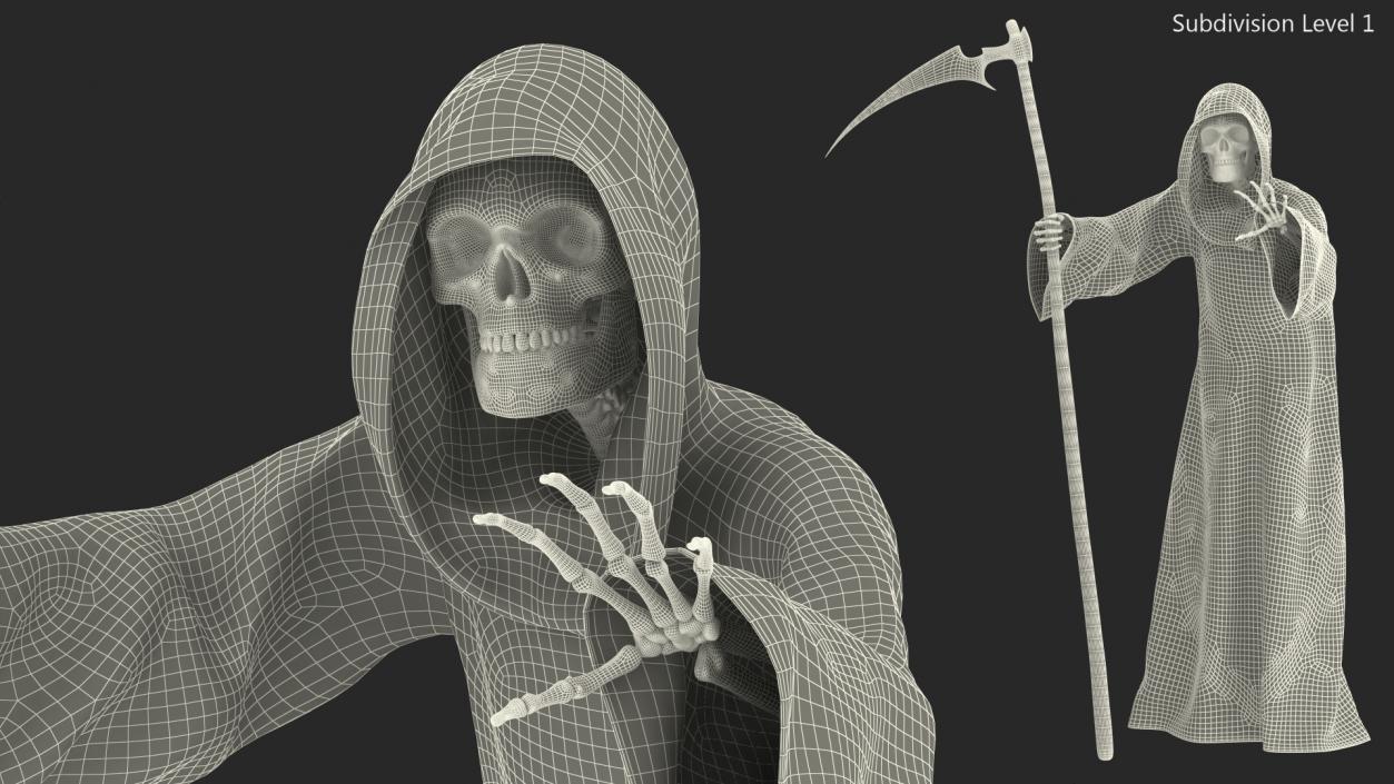 3D Death Character Walking Pose model