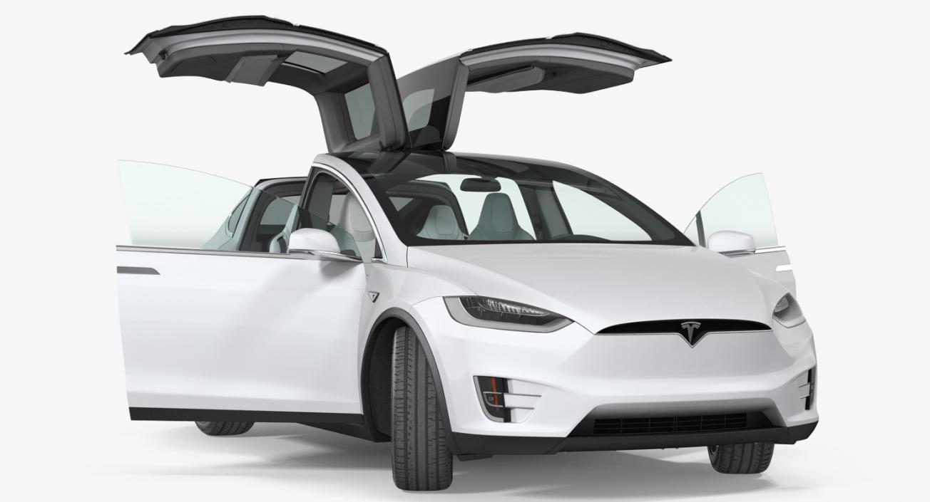 3D model Tesla Model X 100D 2017 Rigged