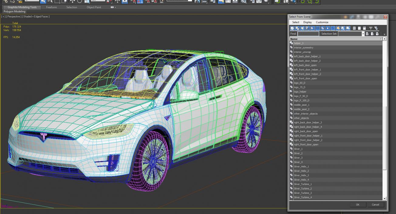 3D model Tesla Model X 100D 2017 Rigged