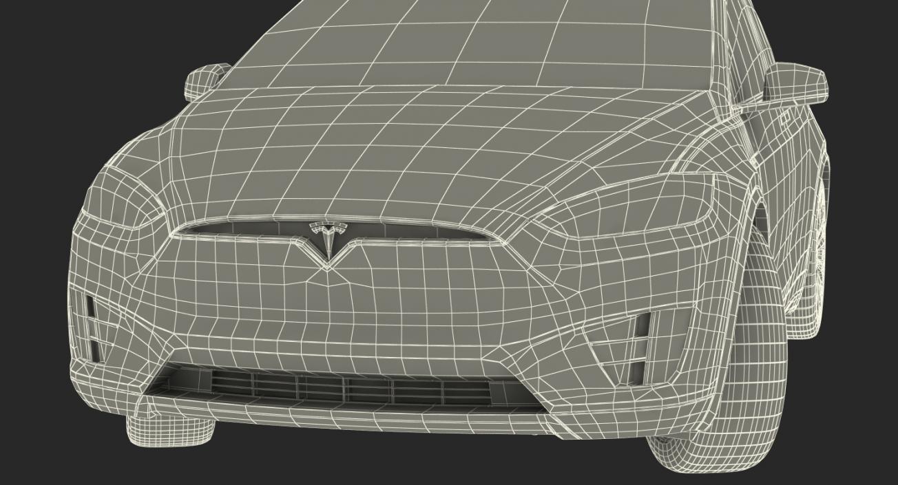 3D model Tesla Model X 100D 2017 Rigged