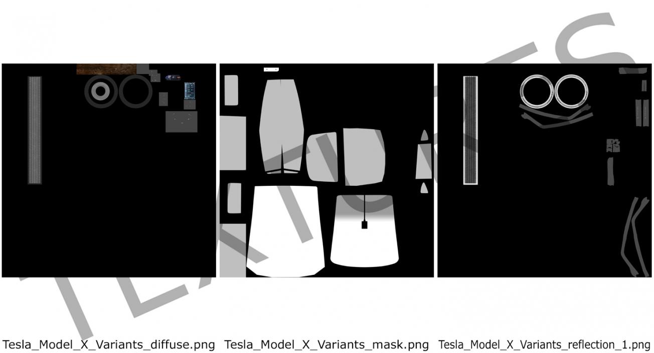 3D model Tesla Model X 100D 2017 Rigged