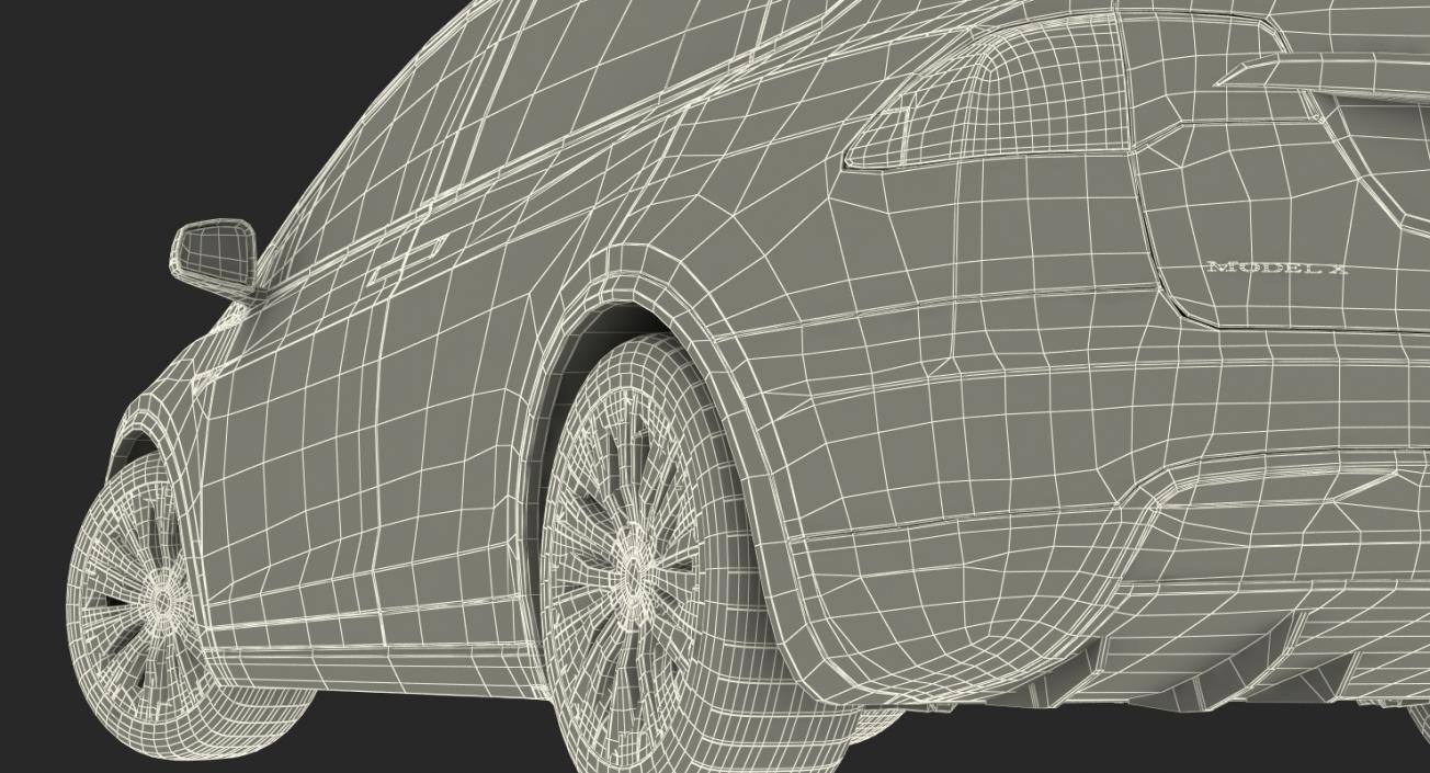 3D model Tesla Model X 100D 2017 Rigged