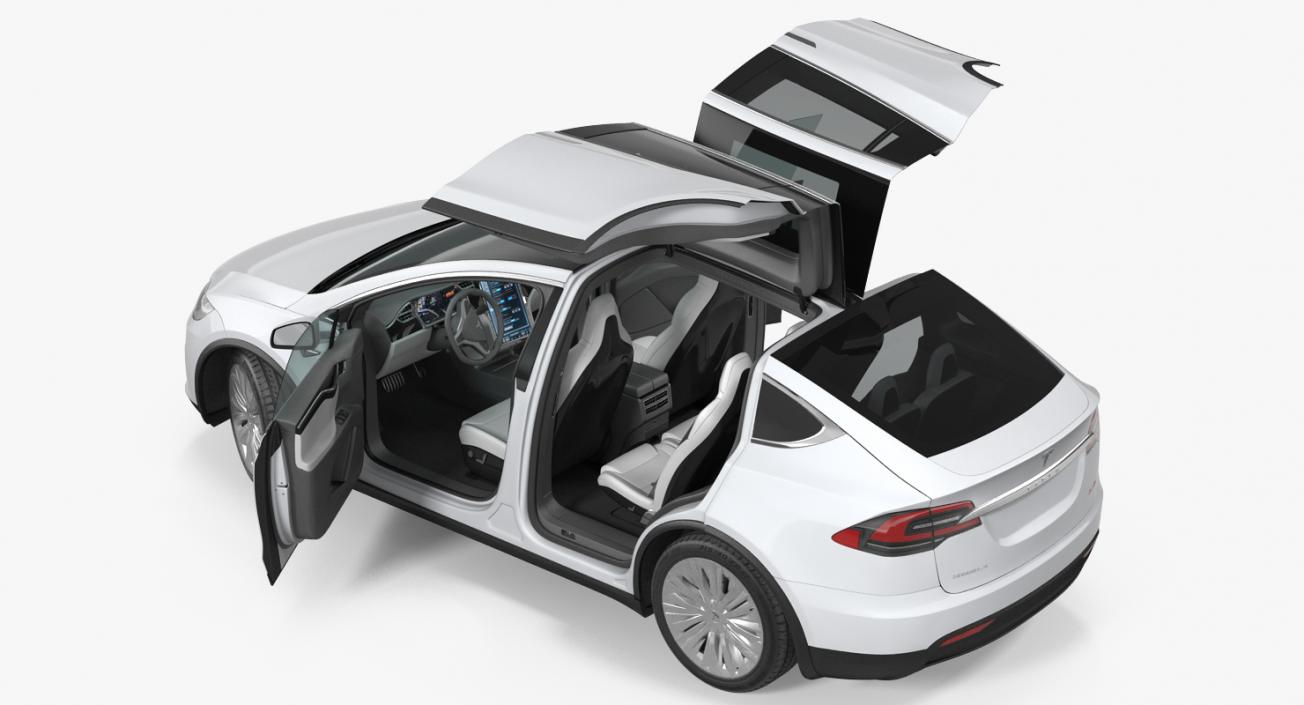 3D model Tesla Model X 100D 2017 Rigged