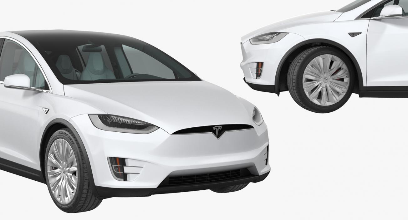 3D model Tesla Model X 100D 2017 Rigged