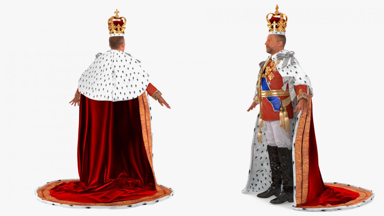 3D Old Medieval King in Crown