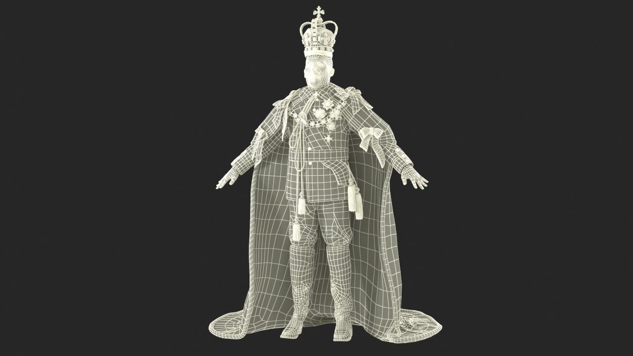 3D Old Medieval King in Crown