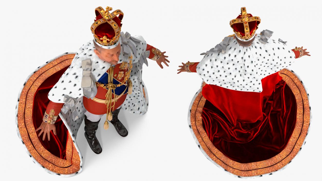 3D Old Medieval King in Crown