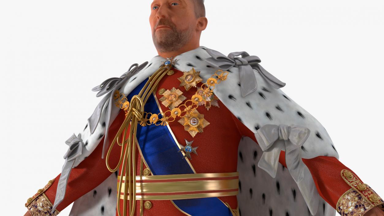 3D Old Medieval King in Crown