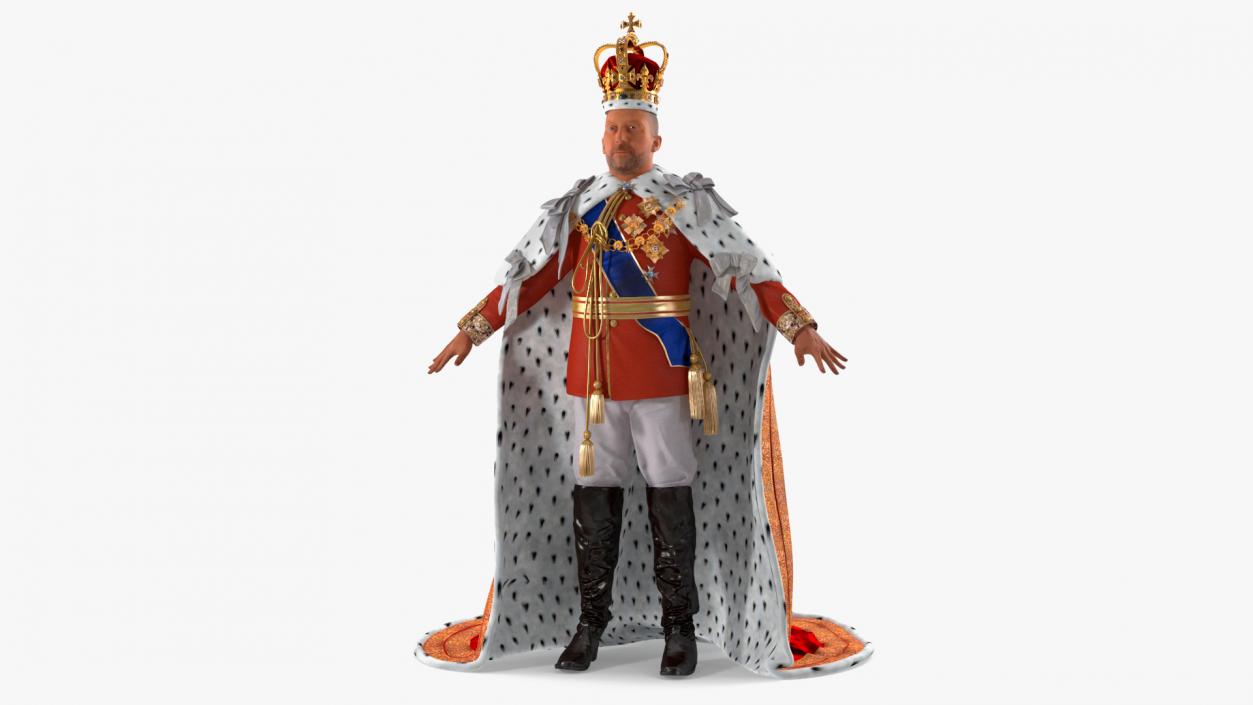 3D Old Medieval King in Crown