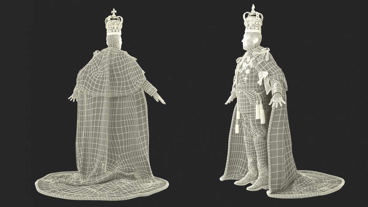 3D Old Medieval King in Crown