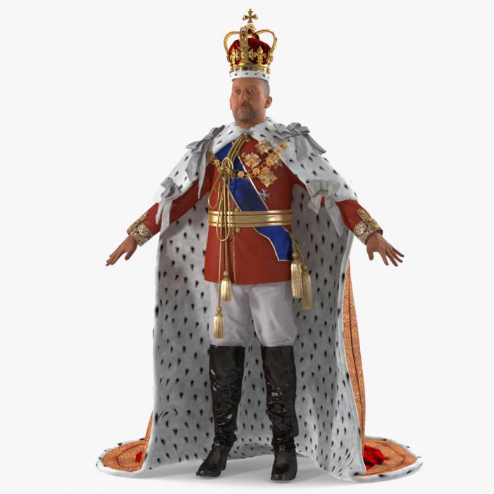 3D Old Medieval King in Crown