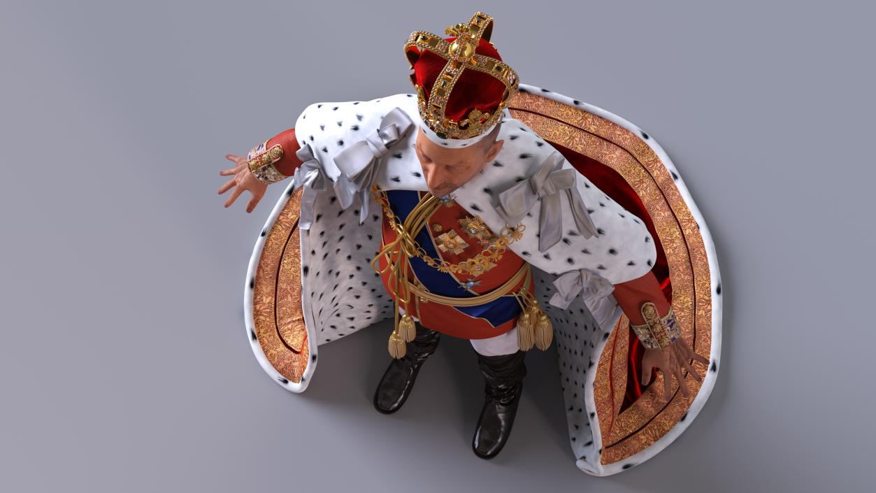 3D Old Medieval King in Crown