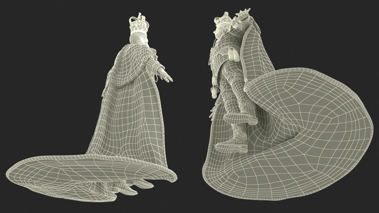 3D Old Medieval King in Crown