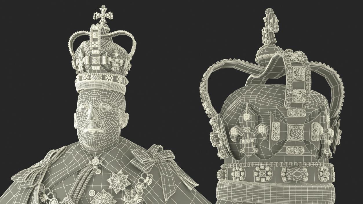 3D Old Medieval King in Crown