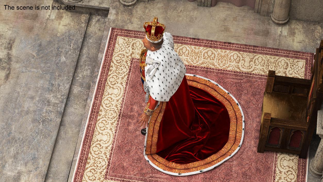 3D Old Medieval King in Crown